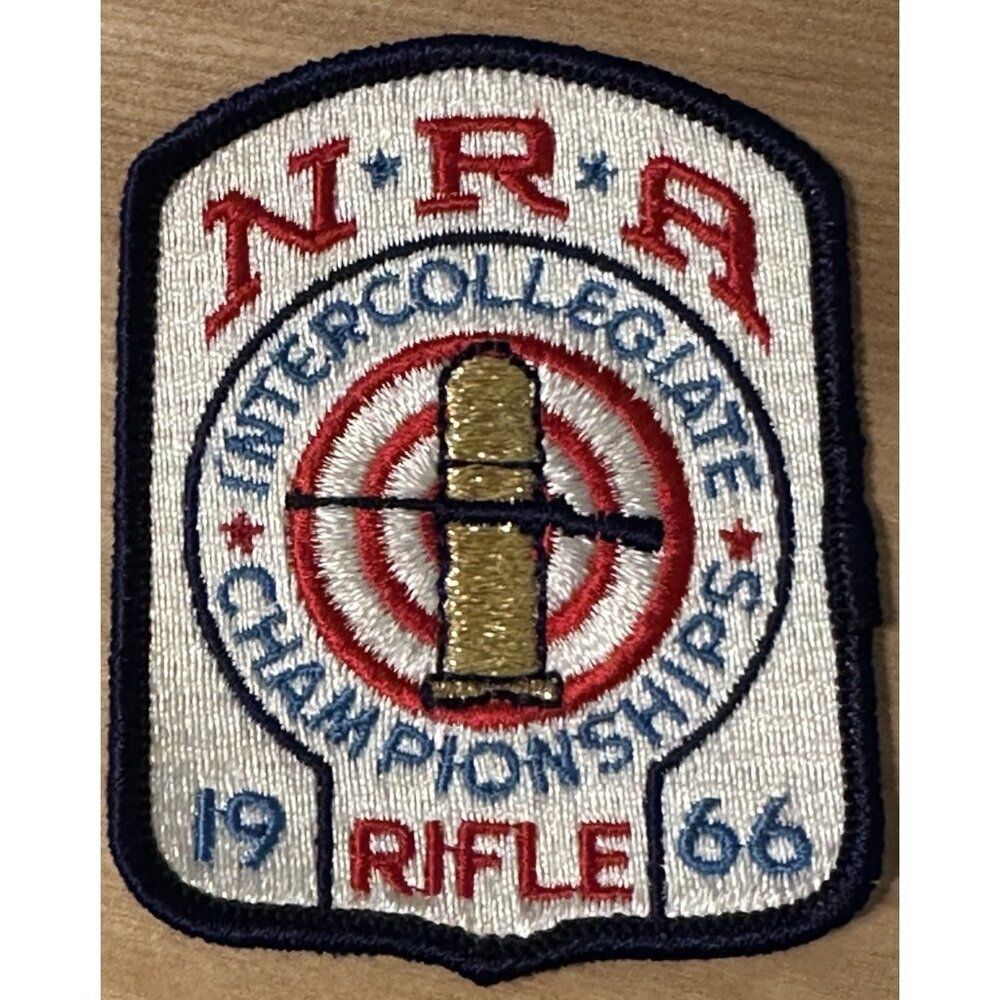 Vtg NRA Rifle Intercollegiate Championships Award Patch Hat Jacket